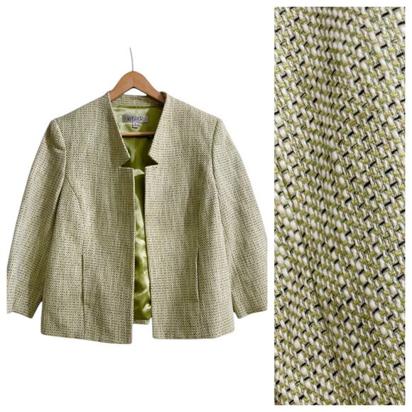 Kasper Greenish Yellow Work Office Career Blazer Jacket Coat Sz 8 NWT Lined - Picture 1 of 6